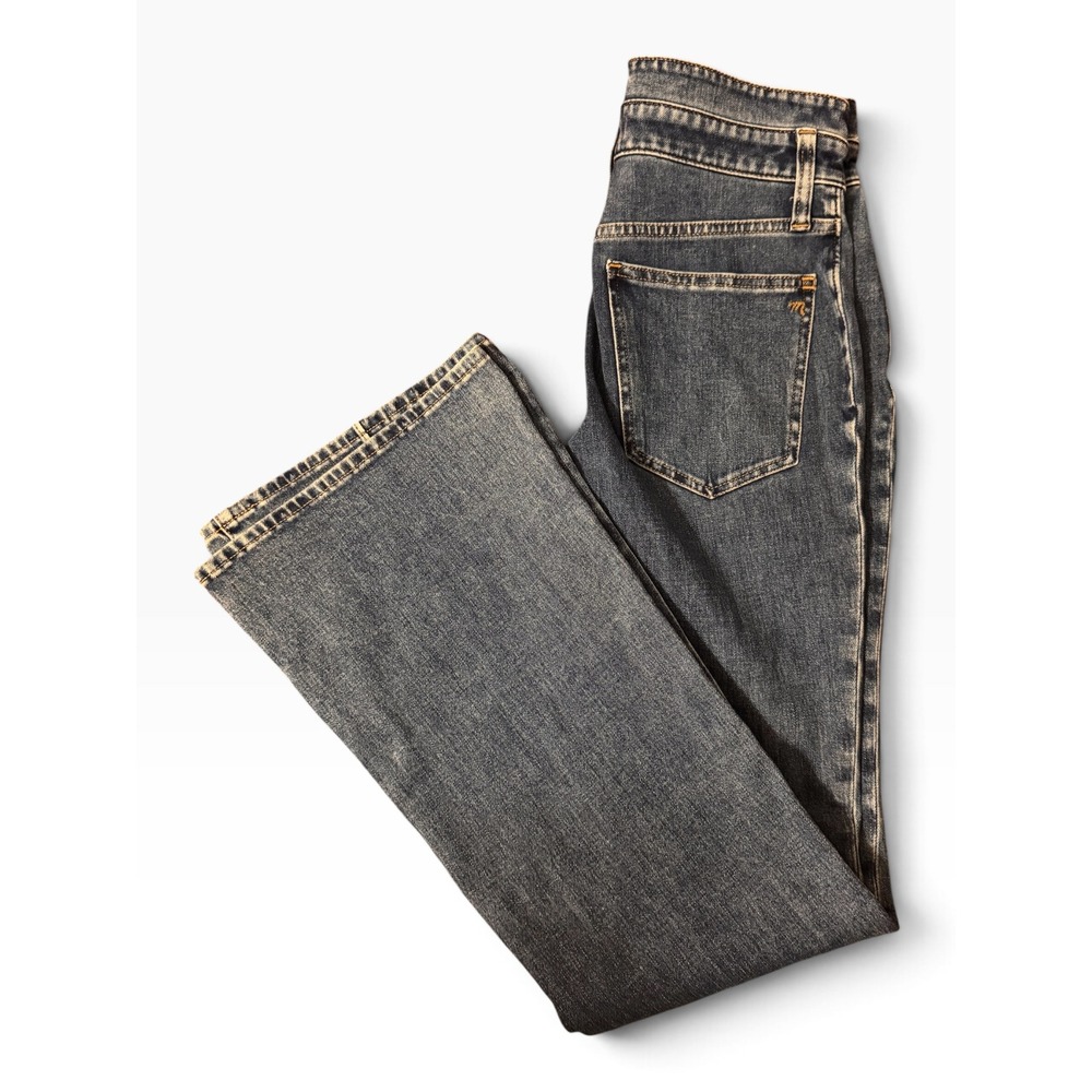 Madewell Skinny Flare Jeans Dark Wash Front Seam High Rise Denim Size 27